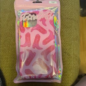 Pink Stardust Phone Case with Boot Design